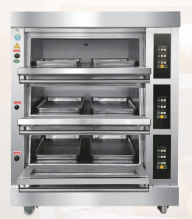 فرن تحميص الغاز الكهربائي التجاري 380 فولت بيتزا كعكة الخبز 6.6KW