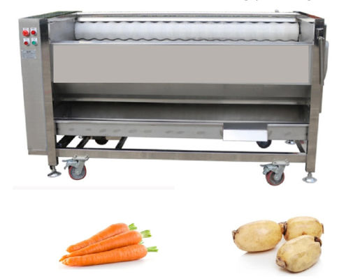 800kg / h آلات تجهيز الأغذية ، فرشاة آلة تقشير الصناعية